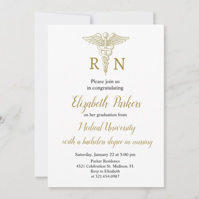 Invitación Partido de Graduación de la Enfermería del Oro Bla (Anverso)