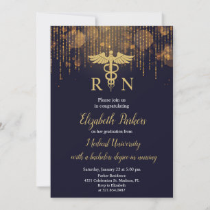Invitación Partido de Graduación de la Enfermería Navy Blue G