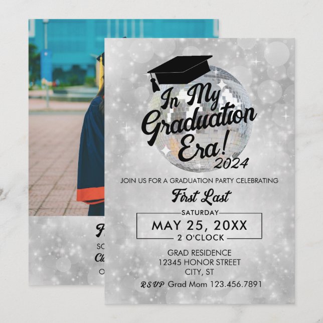Invitación Partido de Graduación de la Época de Graduación (Anverso / Reverso)
