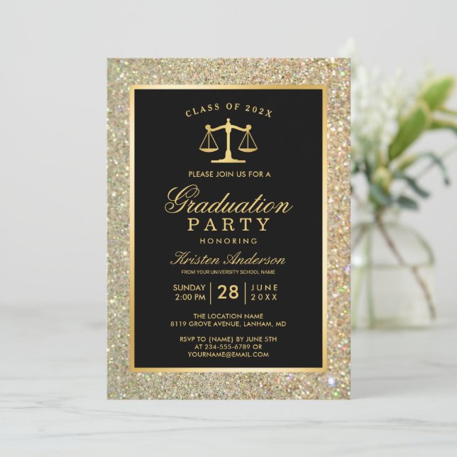 Invitación Partido de Graduación de la Escuela de Derecho Gol (Anverso de pie)