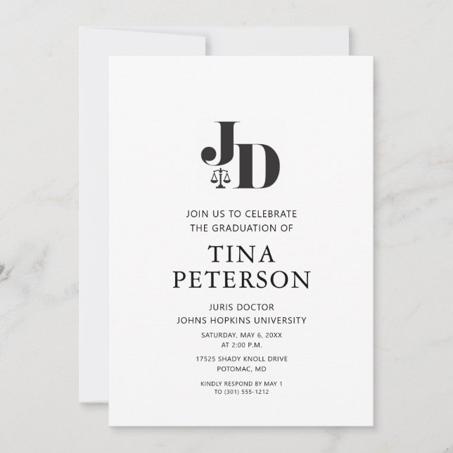 Invitación Partido de Graduación de la Escuela de Derecho Méd (Anverso)