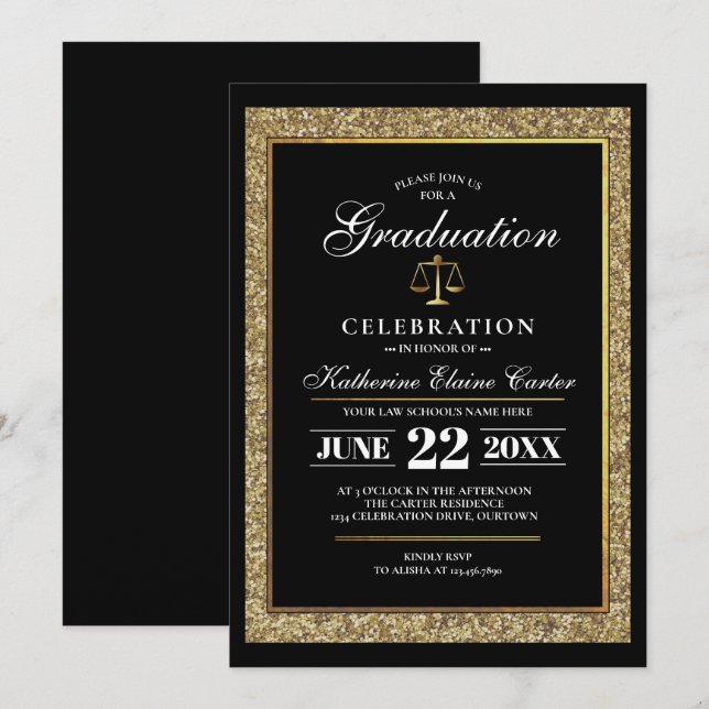 Invitación Partido de Graduación de la Escuela de Derecho Pur (Anverso / Reverso)