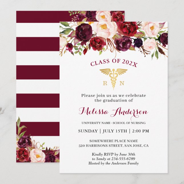 Invitación Partido de Graduación de la Escuela de Enfermería  (Anverso / Reverso)