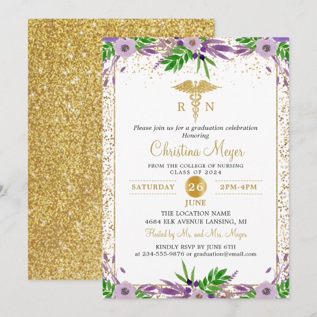 Invitación Partido de Graduación de la Escuela de Enfermería  (Anverso / Reverso)