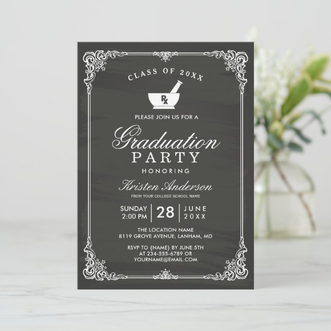 Invitación Partido de Graduación de la Escuela de Farmacia de (Anverso de pie)
