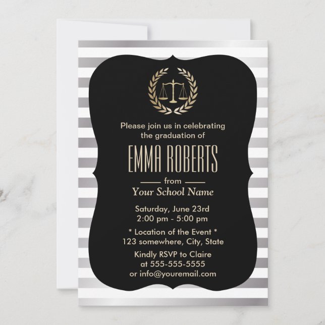 Invitación Partido de graduación de la Escuela de Leyes de Pl (Anverso)