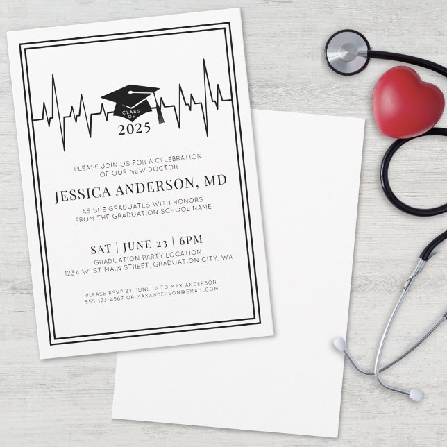Invitación Partido de Graduación de la Escuela Médica de Enfe (Doctor Nursing Medical School Graduation Party Invitation)