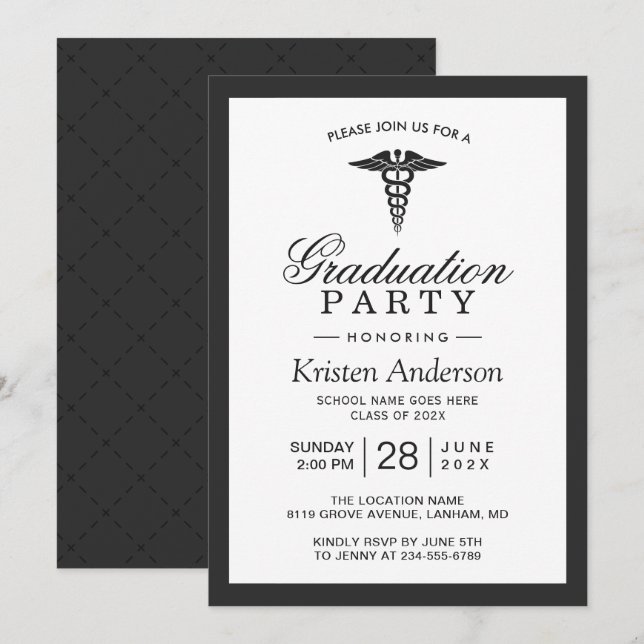 Invitación Partido de Graduación de la Escuela Médica del Sím (Anverso / Reverso)