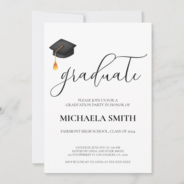 Invitación Partido de Graduación de la Escuela Secundaria Bla (Anverso)