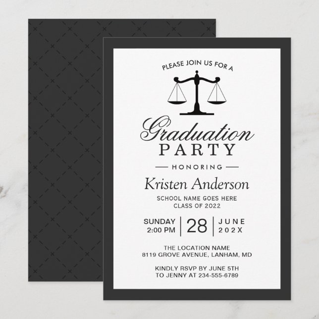 Invitación Partido de Graduación de la Facultad de Derecho de (Anverso / Reverso)