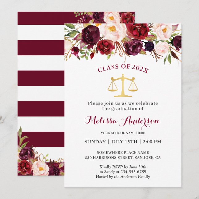 Invitación Partido de Graduación de la Facultad de Derecho Fl (Anverso / Reverso)