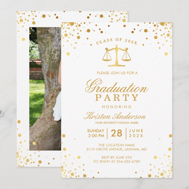 Invitación Partido de Graduación de la Facultad de Derecho Go (Anverso / Reverso)