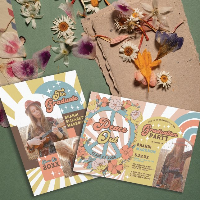 Invitación Partido de Graduación de la Foto de Arcos Florales (Subido por el creador)