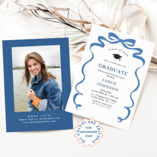 Invitación Partido de graduación de la FOTO de la cinta azul 
