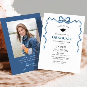 Invitación Partido de graduación de la FOTO de la cinta azul