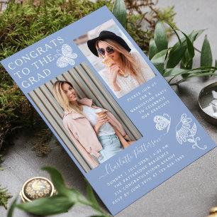Invitación Partido de Graduación de la Foto de Mariposa Blanc