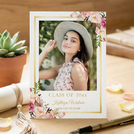 Invitación Partido de Graduación de la Foto Girly Rustic Flor