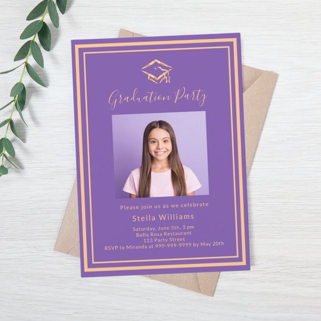 Invitación Partido de graduación de la foto morada (Subido por el creador)