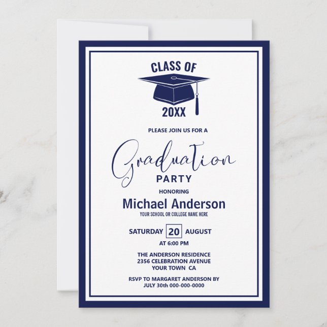 Invitación Partido de graduación de la frontera azul de la Ma (Anverso)