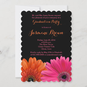 Invitación Partido de Graduación de la Gerbera Daisy del nara