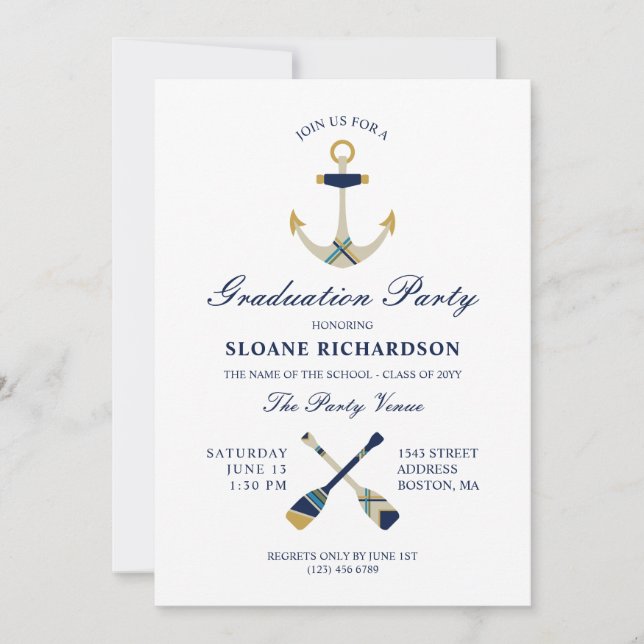 Invitación Partido de Graduación de la Marina Náutica y Oars (Anverso)
