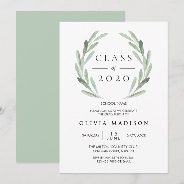 Invitación Partido de Graduación de la Rama Verde del Olivo (Anverso / Reverso)