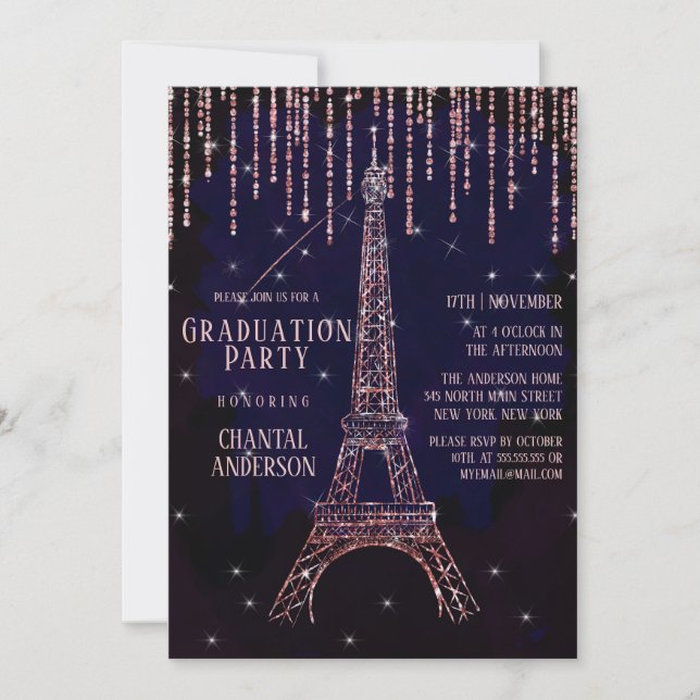 Invitación Partido de Graduación de la Torre Eiffel del Purpu (Anverso)