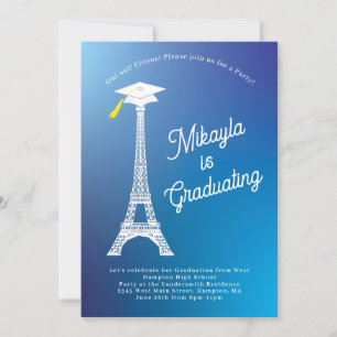 Invitación Partido de Graduación de la Torre Eiffel Francesa 