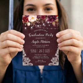 Invitación Partido de Graduación de Lace Ligero de Cuerdas Fl