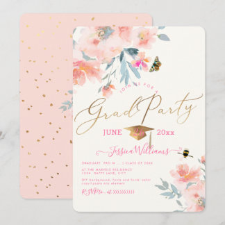 Invitación Partido de Graduación de las Acuarelas Florales de