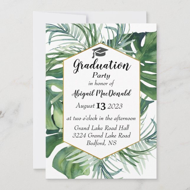 Invitación Partido de Graduación de las Hojas Tropicales (Anverso)