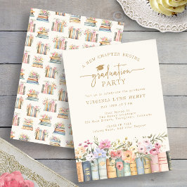Invitación Partido de Graduación de Libros Florales