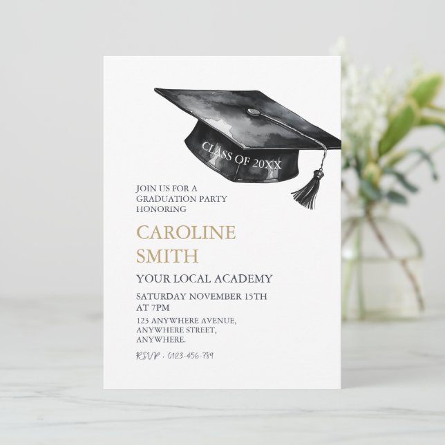 Invitación Partido de Graduación de Límite Negro (Anverso de pie)