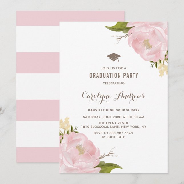 Invitación Partido de Graduación de los Pueblos Rosa de la Ru (Anverso / Reverso)