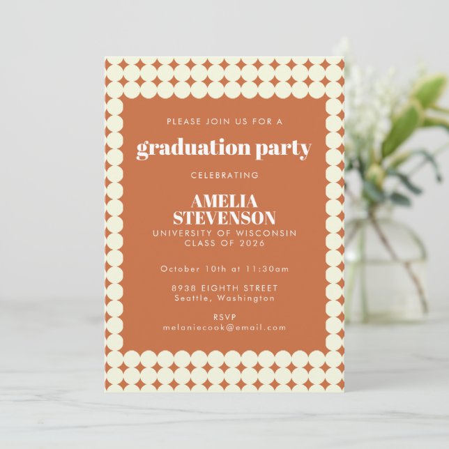 Invitación Partido de Graduación de los puntos de Terracota d (Anverso de pie)