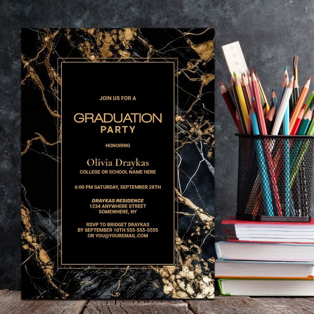 Invitación Partido de Graduación de Mármol Negro (Subido por el creador)