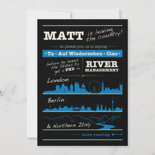 Invitación Partido de Graduación de Matt (Anverso)