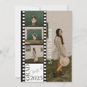 Invitación Partido de graduación de Moda Classic Photo Strip