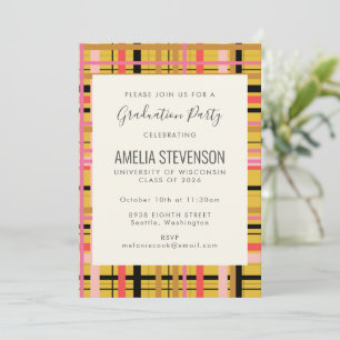 Invitación Partido de Graduación de Moda de Patrón de Pescado
