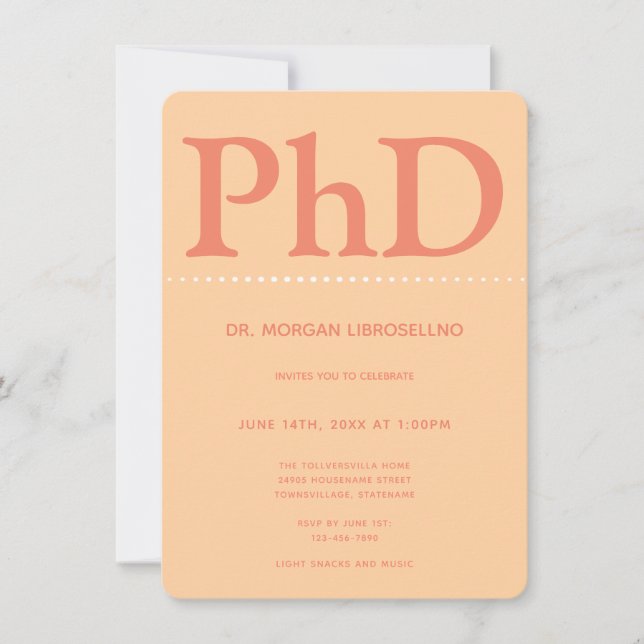 Invitación Partido de Graduación de Naranjas de doctorado (Anverso)