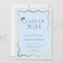 Invitación Partido de graduación de Oro Azul de Luz de Oro de