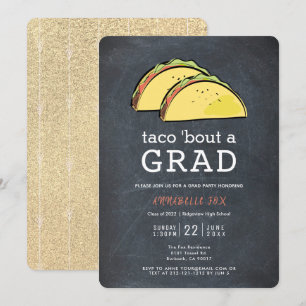 Invitación Partido de Graduación de Oro Taco Bout GRAD Chalkb