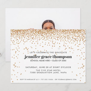 Invitación Partido de Graduación de Oro y Fotografía Blanca d