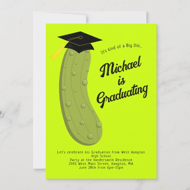 Invitación Partido de Graduación de Pickle Big Dill (Anverso)