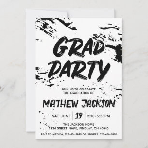 Invitación Partido de Graduación de Pintura de Graffiti Blanc