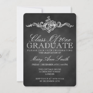 Invitación Partido de graduación de pizarra negra