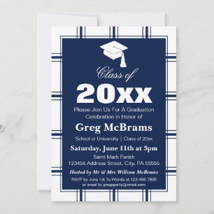Invitación Partido de Graduación de Plata Azul de Plata Moder