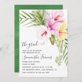 Invitación Partido de Graduación de Playa Floral Tropical de 