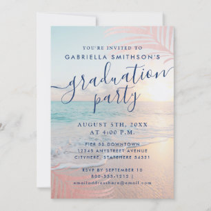 Invitación Partido de Graduación de Playa Hoja de Palma Rosa 