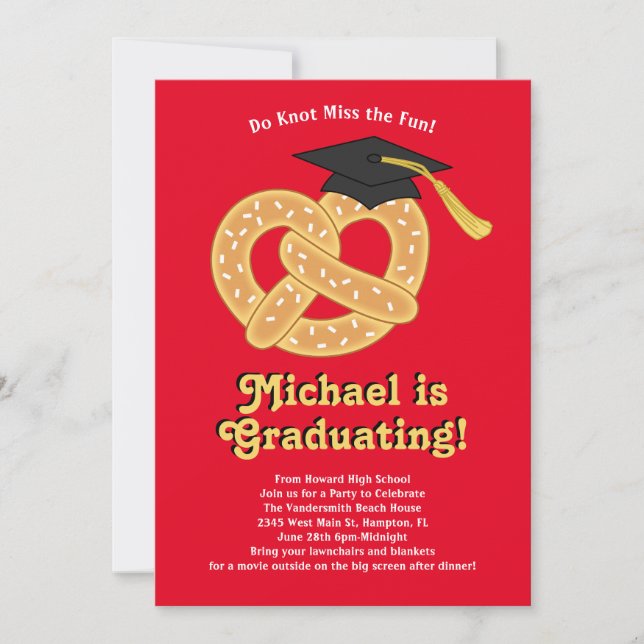 Invitación Partido de Graduación de Pretzel (Anverso)